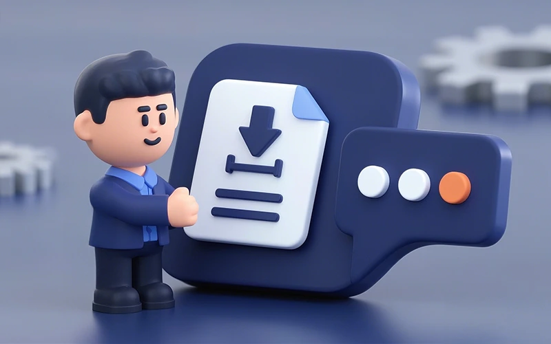 Inżynier przeglądający specyfikacje modelu 3D CAD podczas fazy konsultacji z klientem